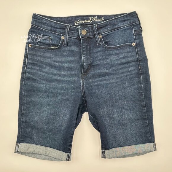 Universal Thread High Rise Bermuda Jean Shorts Size 4 / 27 - Picture 1 of 5